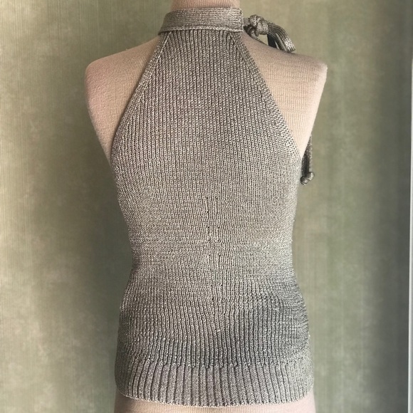 SOLD Zara Knit Tie Neck  Halter - Picture 3 of 8